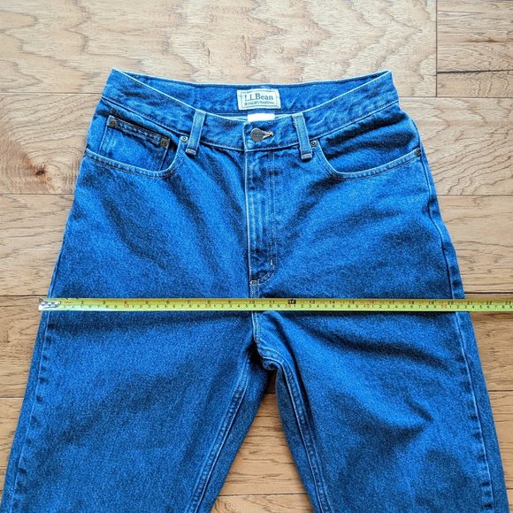 L.L. Bean Vintage 100% Cotton High Rise Relaxed Straight Rich Blue Jeans 28 10 4 - Picture 6 of 10